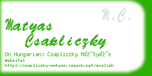 matyas csapliczky business card